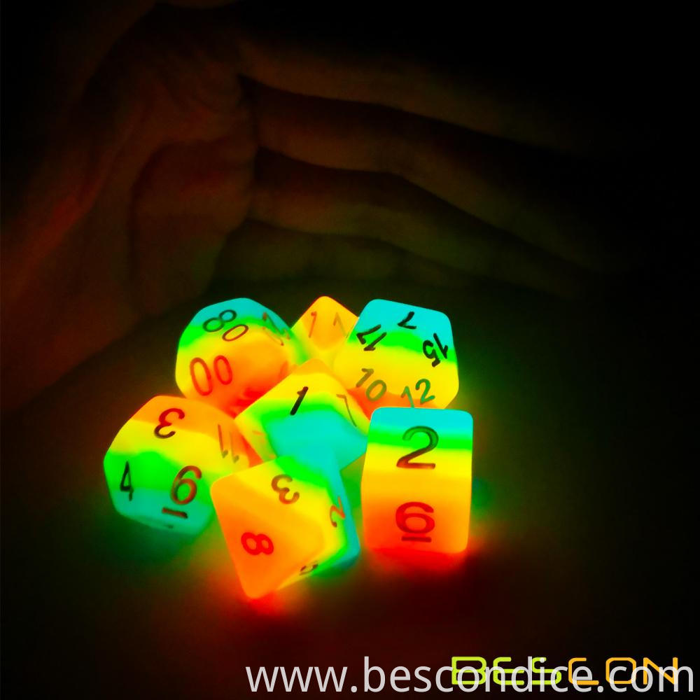 Midnight Candy Luminous Rpg Dice Set Glow In Dark 3